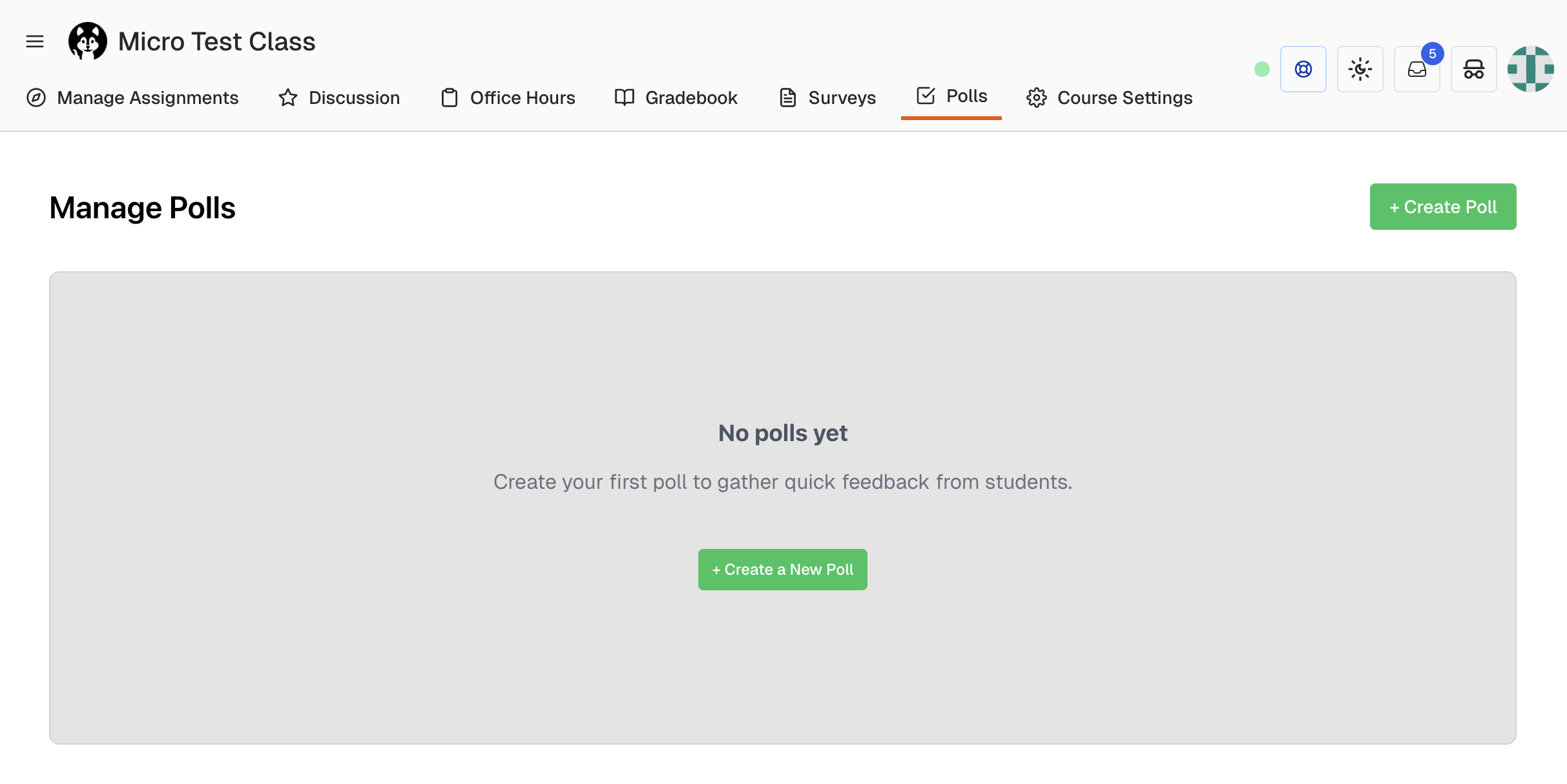 Polls Management Page