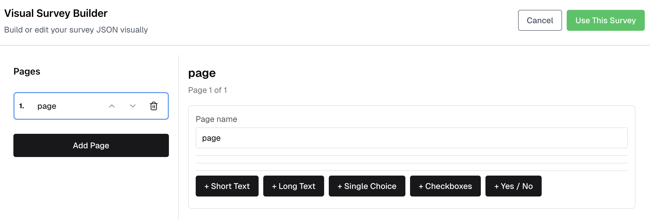 Survey Visual Builder